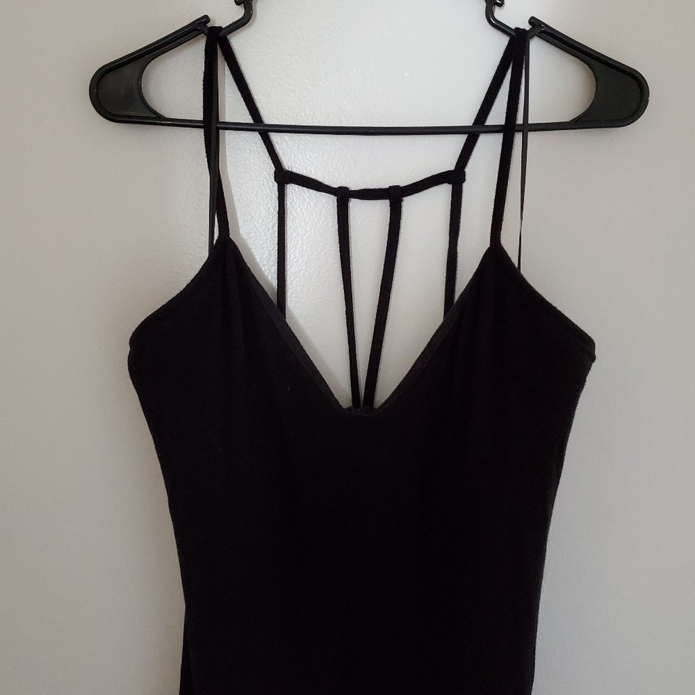 Fabletics Long Black Evelyln Strappy Maxi Dress